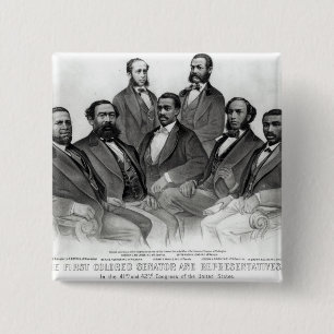 Bóton Quadrado 5.08cm O primeiros senador e representantes coloridos