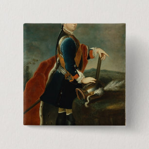 Bóton Quadrado 5.08cm O príncipe herdeiro Frederick II, c.1736