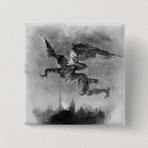 Bóton Quadrado 5.08cm O Prologue de Mephistopheles no céu