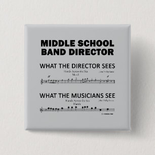 Bóton Quadrado 5.08cm O que vê a Banda da Escola Média