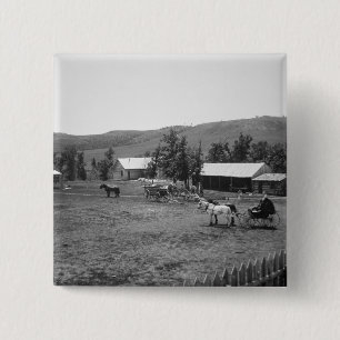 Bóton Quadrado 5.08cm O rancho de Haylie, Crook County, Wyoming, c.1890