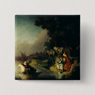 Bóton Quadrado 5.08cm O Rapto de Europa por Rembrandt