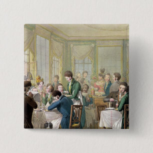 Bóton Quadrado 5.08cm O restaurante no Palais Royal, 1831