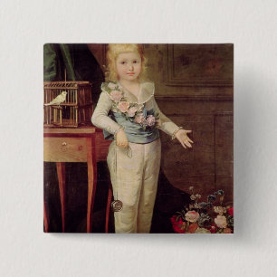 Bóton Quadrado 5.08cm O retrato presumiu ser Louis XVII