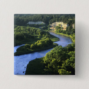 Bóton Quadrado 5.08cm O rio Niobrara perto do Namorados de Nebraska