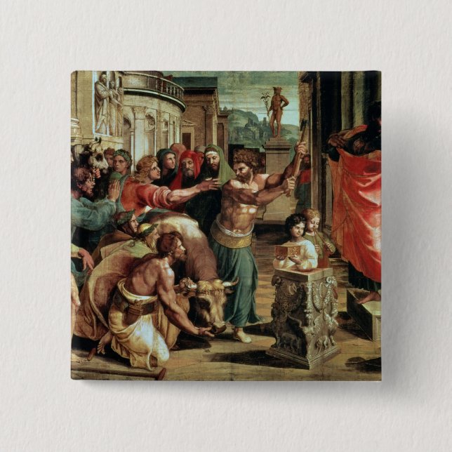 Bóton Quadrado 5.08cm O sacrifício em Lystra (desenhos animados para o (Frente)