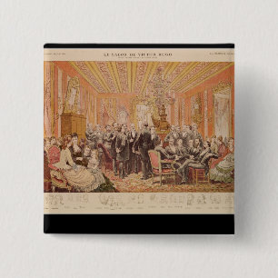 Bóton Quadrado 5.08cm O salão de beleza de Victor Hugo