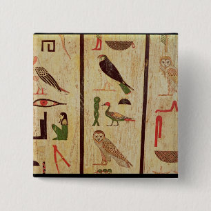 Bóton Quadrado 5.08cm O sarcófago de Psamtik eu (664-610 BC) detalho o