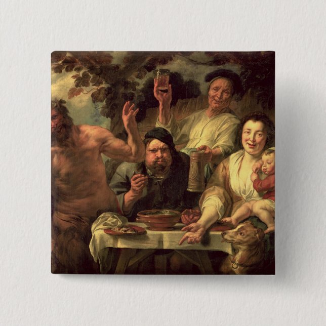 Bóton Quadrado 5.08cm O Satyr e os camponeses (Frente)
