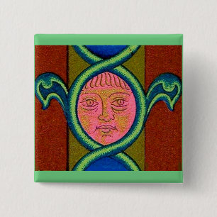 Bóton Quadrado 5.08cm O século 16 encontrou rosto