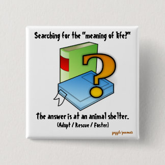 Bóton Quadrado 5.08cm O significado da vida