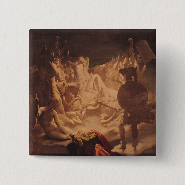 Bóton Quadrado 5.08cm O sonho de Ossian, 1813 (Frente)