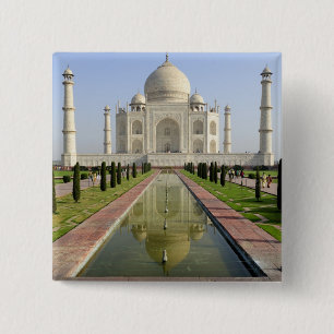 Bóton Quadrado 5.08cm O Taj Mahal, Agra, Uttar Pradesh, Índia,