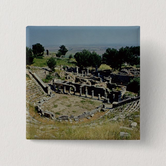 Bóton Quadrado 5.08cm O teatro grego (Frente)