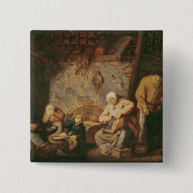 Bóton Quadrado 5.08cm O toalete (Frente)