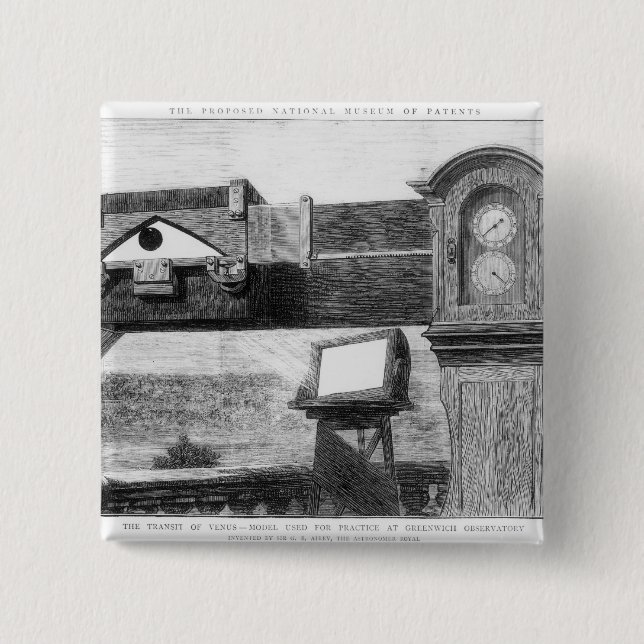 Bóton Quadrado 5.08cm O trânsito de Venus (Frente)