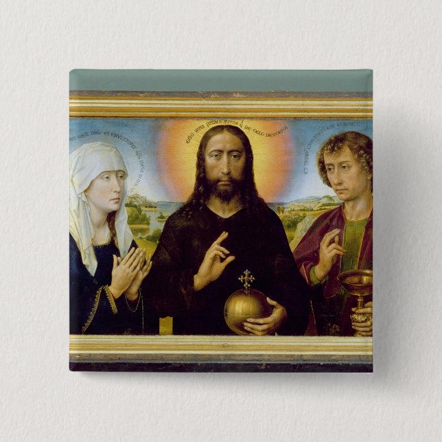 Bóton Quadrado 5.08cm O Triptych da família de Braque, St John (Frente)
