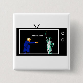 Bóton Quadrado 5.08cm O trunfo ateia fogo à senhora Liberdade Pin