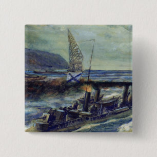 Bóton Quadrado 5.08cm O u-barco alemão U 56 afundado por Grozovoi