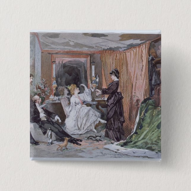 Bóton Quadrado 5.08cm O vestuario de Hortense Schneider (Frente)