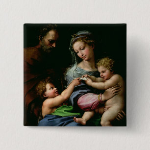 Bóton Quadrado 5.08cm O Virgin do rosa, c.1518