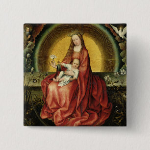 Bóton Quadrado 5.08cm O Virgin e a criança 2