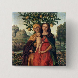 Bóton Quadrado 5.08cm O Virgin e a criança com St Anne, 1510-18