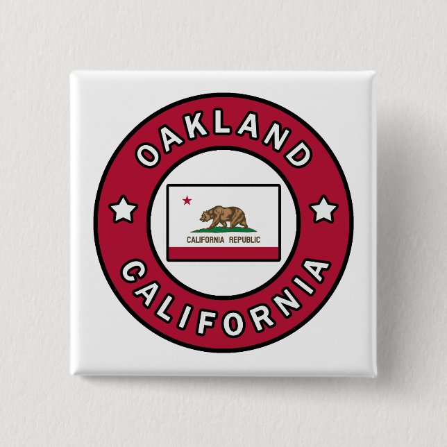 Bóton Quadrado 5.08cm Oakland California (Frente)