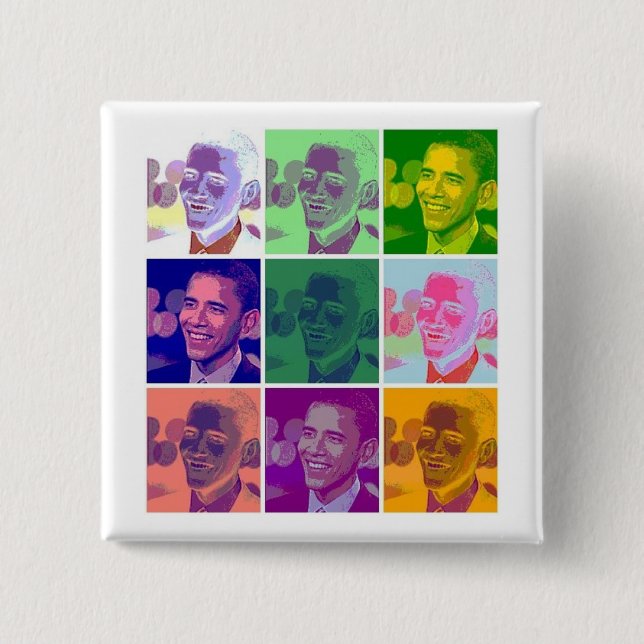 Bóton Quadrado 5.08cm obama (Frente)