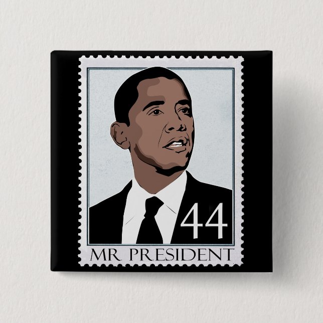 Bóton Quadrado 5.08cm Obama 2012 (Frente)