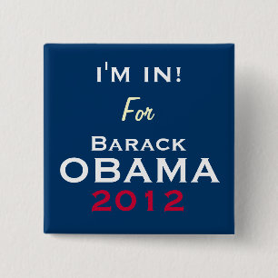 Bóton Quadrado 5.08cm OBAMA 2012 eu estou no botão da campanha