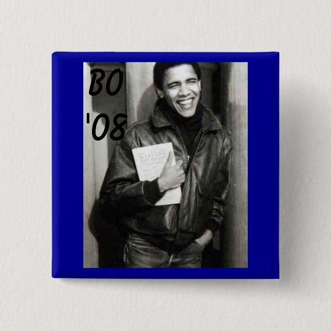 Bóton Quadrado 5.08cm obama, BO'08 (Frente)