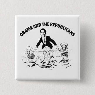 Bóton Quadrado 5.08cm Obama e os republicanos