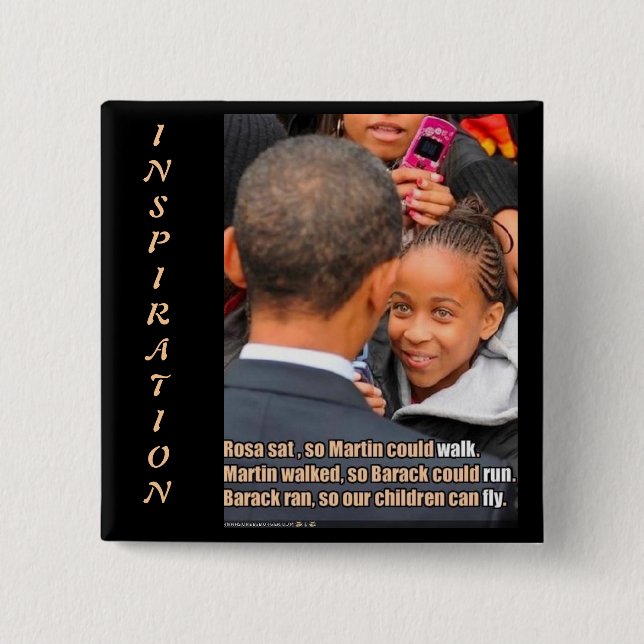 Bóton Quadrado 5.08cm OBAMA inspirado (Frente)