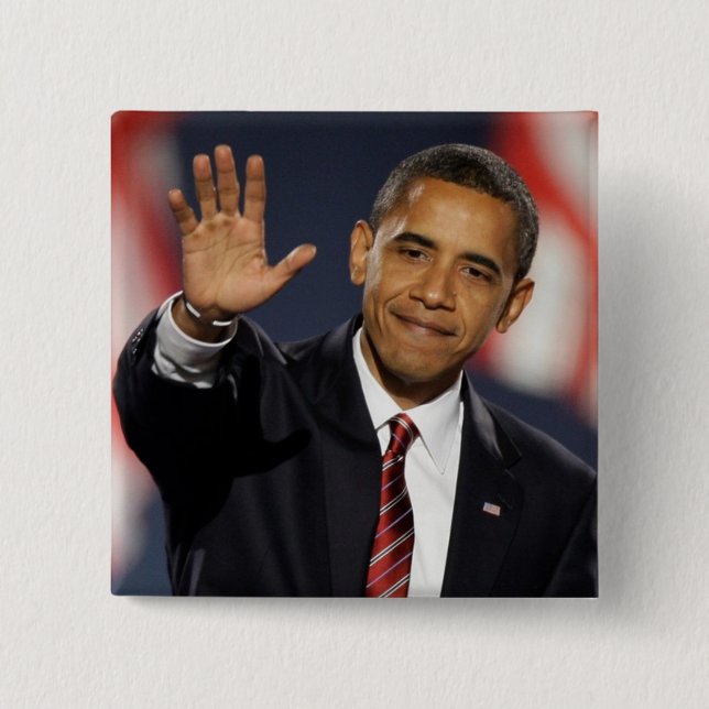 Bóton Quadrado 5.08cm Obama-Onda (Frente)