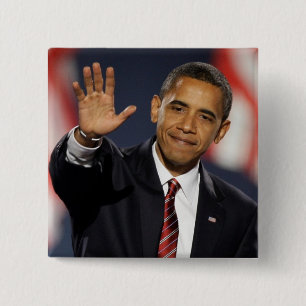 Bóton Quadrado 5.08cm Obama-Onda