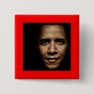 Bóton Quadrado 5.08cm Obama-Preto