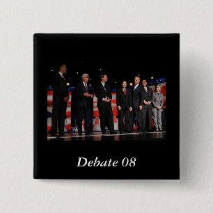 Bóton Quadrado 5.08cm Obama-Primeiro debate