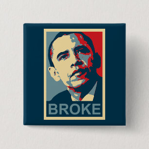 Bóton Quadrado 5.08cm Obama: Quebrou