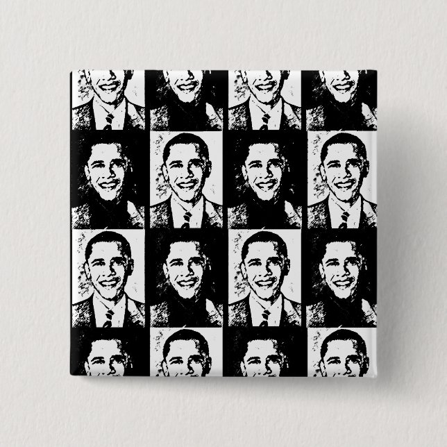 BÓTON QUADRADO 5.08CM OBAMA TEM UMA GRANDE CARA (Frente)