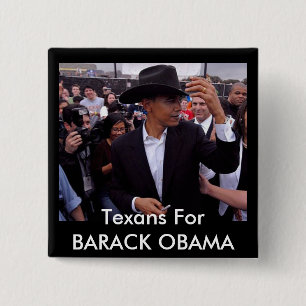 Bóton Quadrado 5.08cm obama texas, Texans para BARACK OBAMA