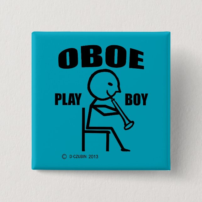 Bóton Quadrado 5.08cm Oboe Play Boy (Frente)