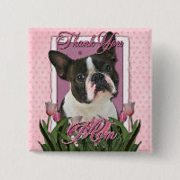 Obrigado - tulipas cor-de-rosa - Boston Terrier