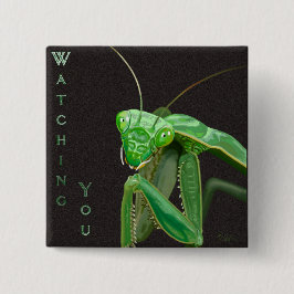 Bóton Quadrado 5.08cm Observando você - Versão Verde