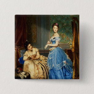 Bóton Quadrado 5.08cm Obtendo vestido, 1869