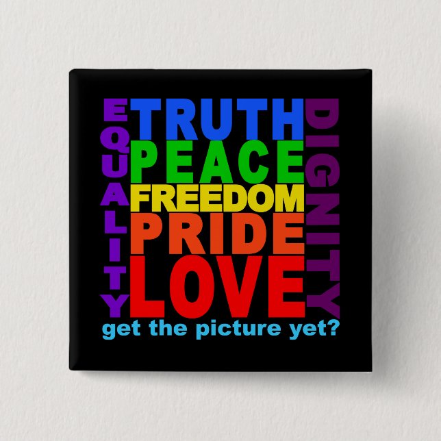 Bóton Quadrado 5.08cm Obtenha a imagem? botão (Frente)