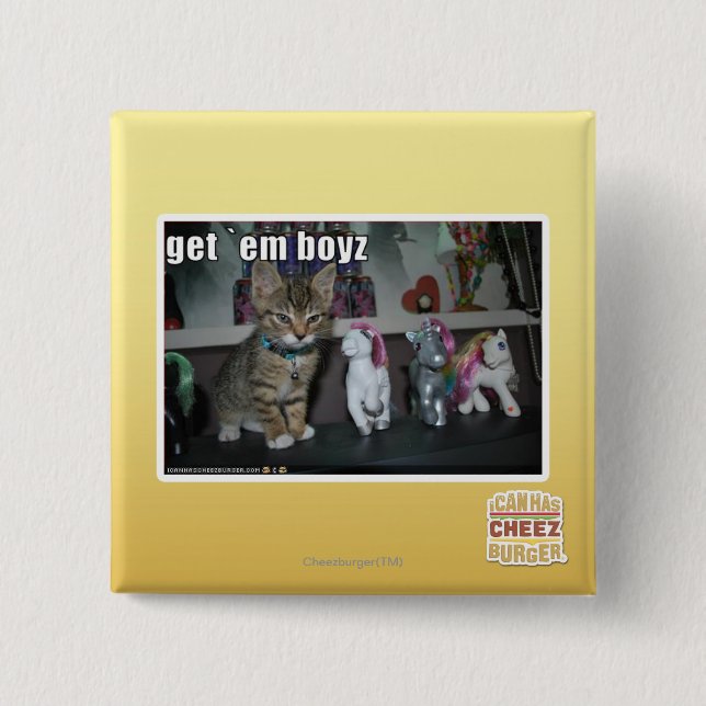 Bóton Quadrado 5.08cm Obtenha o boyz do em (Frente)
