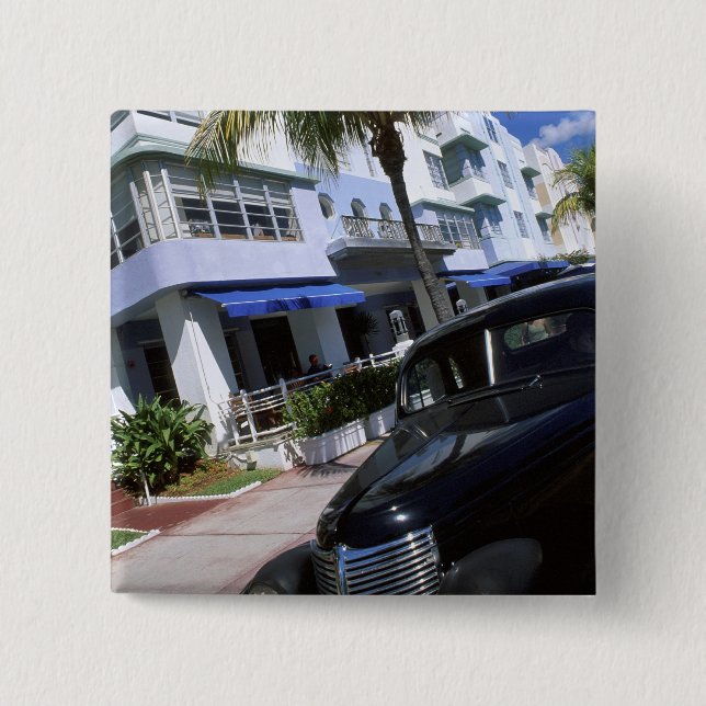 Bóton Quadrado 5.08cm Ocean Drive, Miami Beach Flórida (Frente)