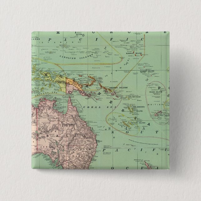 Bóton Quadrado 5.08cm Oceania, Malásia (Frente)