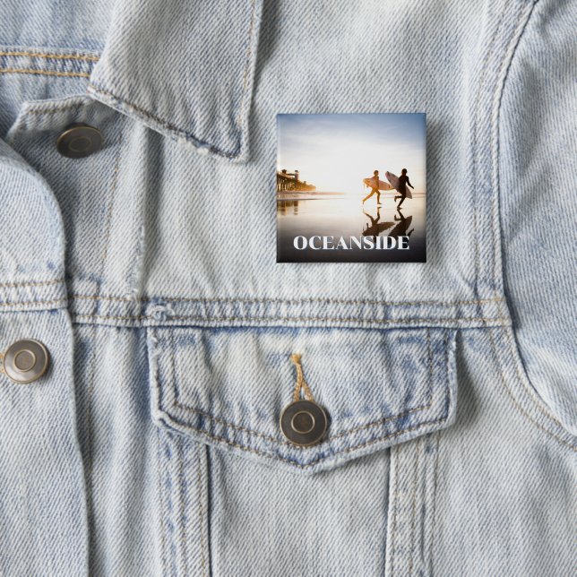 Bóton Quadrado 5.08cm Oceanside Beach (In Situ)